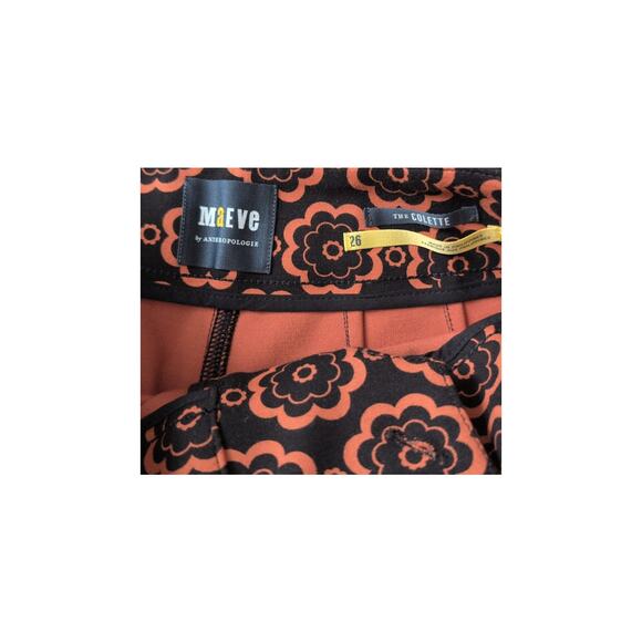 Maeve Colette Pants Size 26 Orange & Black Floral Pattern - Picture 3 of 4